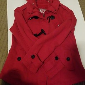 S/petites Sebby Red Pea Coat